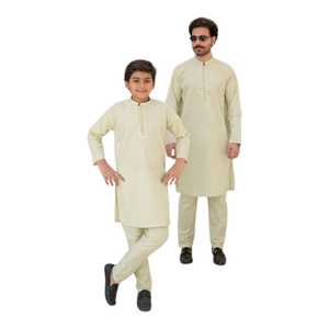 Ensemble de salwar kameez de luxe pour hommes, vêtements indiens et pakistanais, tenue traditionnelle classique en coton pour l'Aïd - Product Image 1