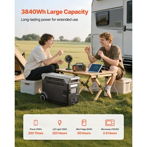Portable 3600W 3840Wh Power Station <b>Solar</b> <b>Generator</b> 2048Wh Battery 10 Output Ports 220V Expandable Adjustable Input Power - Product Image 2