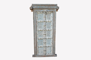 Puerta de Madera con Marco Hecha a Mano en Shekhawati, Artesanía Haswani, Puerta Principal Tradicional Hecha a Mano - Product Image 3