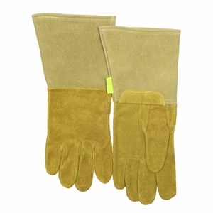 Gants de soudage TIG en cuir de vachette pleine fleur, haute qualité, résistants à l'abrasion et à la chaleur, pour la lutte contre les incendies, la boulangerie et le barbecue - Product Image 4