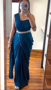 Saree en fausse georgette avec chemisier fantaisie le plus vendu pour fête et mariage indien - Product Image 5