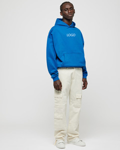 Sudaderas con Capucha de Forro Polar Azul Cobalto al por Mayor, de Algodón de Alto GSM, Lisas, para Moda Urbana, Fabricante de Ropa con Logotipo Personalizado - Product Image 3