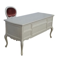 Ensemble de bureau et de chaise peint en blanc de Style français secrétaire en bois massif pour meubles de bureau à domicile de reproduction antique