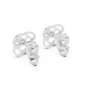 Juego de pendientes clásicos con diamantes cultivados en laboratorio en oro blanco macizo de 18 quilates para compromiso, boda, fiesta, regalo de San Valentín, uso diario para mujeres - Product Image 3