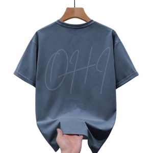เสื้อยืดผู้ชายไซส์ใหญ่ สีน้ำเงินเข้ม ลายมัดย้อม ผ้าฝ้าย 100% ระบายอากาศได้ดี สไตล์สตรีทแฟชั่น - Product Image 1