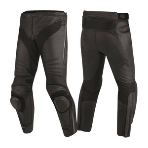 Red <b>Leather</b> Motorcycle <b>Pants</b> <b>Men</b> Color Blocked Waterproof All Seasons Racing Wear - Product Image 6