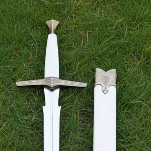 Épée blanche de sorcier en acier inoxydable, Giralt de Ravia, épées vikings médiévales, fourreau décoratif - Product Image 4