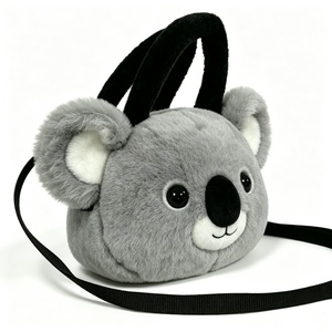 Sac à bandoulière koala gris personnalisé, sac fourre-tout en peluche à thème animal pour enfants, sac bandoulière koala en peluche, sac à main en peluche mignon avec visage de koala - Product Image 5