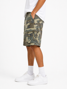 Shorts cargo camouflage pour hommes, taille mi-haute, fermeture boutonnée, en toile, style décontracté, avec plusieurs poches, respirant - Product Image 2