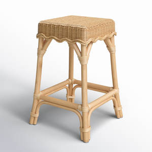 Tabouret de bar en rotin festonné DreamCraft en provenance du Vietnam - Product Image 5