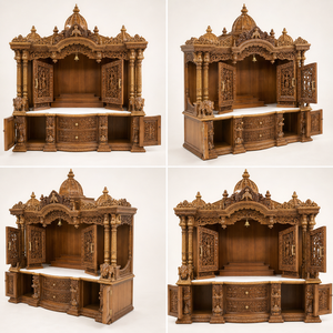 Bigger Size Wooden Mandapam for Home Customized Dome Style Wooden Pooja <b>Mandir</b> Cabinet Unit Hand-Carved Hindu Temple Australia - Product Image 6