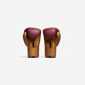 Gants de boxe en cuir marron doré à lacets, respirants, équipement d'entraînement pour adultes, ensemble de gants d'entraînement en cuir PU, personnalisables - Product Image 1