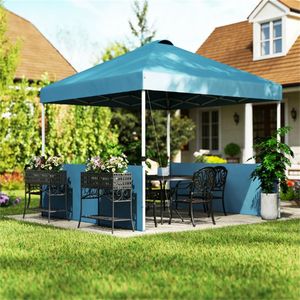 Tenda a Baldacchino Pop-Up Blu Mare, Parasole, Carport, Pergola - Riparo Versatile per Esterni - Product Image 1