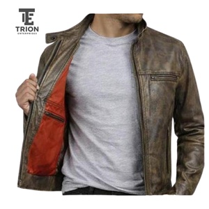 Nueva Llegada: Chaqueta de Cuero Genuino para Hombre, Estilo Casual con Cierre, Corte Ajustado, Alta Calidad - Product Image 5