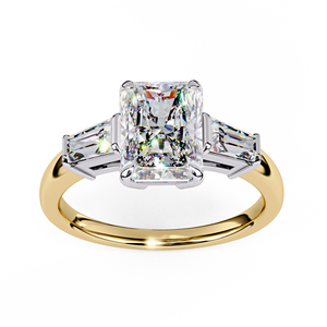 Anillo de Compromiso con Moissanita Corte Radiante, Oro Sólido de 18K, Engaste de Puntas, Joyería Clásica para Mujer - Product Image 5