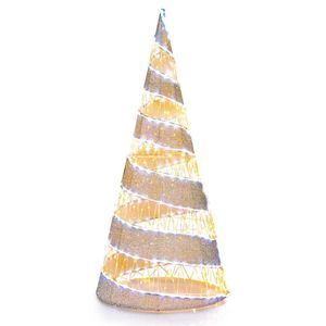 Pre-Lit 5 Feet Christmas Cone <b>Tree</b> with 300 Warm White and 250 Cold White LED <b>Lights</b> - Product Image 1