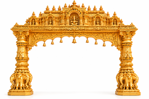 Grand Piliers Éléphantiques Manavarai pour Mariage, Mandap Ganesha Thème Éléphant Indien du Sud, Kalyana Mandapam, Base de Mandap Éléphant, USA - Product Image 3