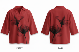 Chemises imprimées florales surdimensionnées personnalisées de haute qualité – Design élégant, confortable et tendance en coton sérigraphié - Product Image 6