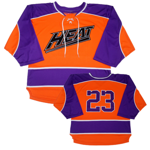 Maillot de hockey sur glace personnalisé en gros pour usine, avec corps en tissu maillé, numéros en twill cousus, col à lacets, pour équipe - Product Image 3
