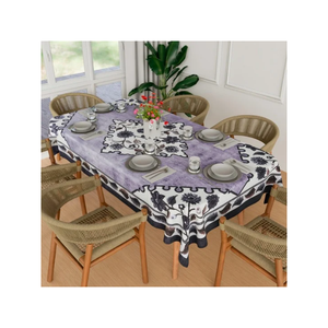<b>Blue</b> Beige Pattern Classic Style Ikat Diamond Cloth Ethnic Geometric Dining Cover Custom Size Custom Weight Indian Supplier - Product Image 5