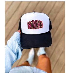 Leopard Print Trucker <b>Hat</b> Women's Mesh Adjustable 6-Panel Cap Spring <b>Summer</b> Casual Fashion Style - Product Image 1