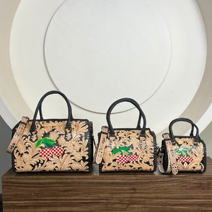กระเป๋าเดินทางสุดหรู Super September Overnight Travelling Speedy Duffle Bag ลายเชอร์รี่ หนังวัวแท้ ชุดกระเป๋าเดินทางเข้าชุด 3 ชิ้น - Product Image 1