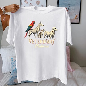 Conception de médecine vétérinaire T-shirt confortable en pur coton pour femme - Product Image 2