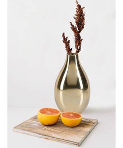 Vase à fleurs en métal finition luxe, pièce de décoration intérieure moderne pour les bureaux et les tables d'hôtel - Product Image 4