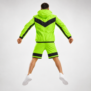 Conjunto de Chaqueta Cortavientos y Pantalones Cortos para Hombre, Tejido Técnico OEM, Impermeable, Ligero, Ropa de Verano, Fabricante OEM - Product Image 3