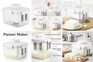 Presse à fromage manuelle en plastique avec filtre, boîte à yaourt, presse à tofu, récipient sans BPA, portable, compatible lave-vaisselle, outil de cuisine - Product Image 4