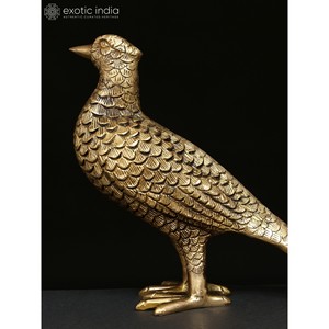 15-Inch Handmade Pheasant <b>Bird</b> Brass Statue with intricate work for Home <b>Decor</b> and Gifting Item Made In India - Product Image 2