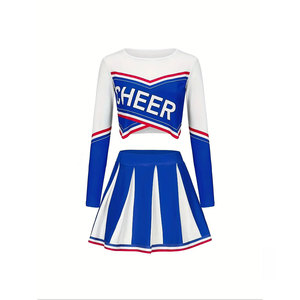 Premium Custom <b>Mesh</b> Cheerleader Uniforms for Teenagers | <b>Skirt</b> Style Front Logo Heat-Transfer Printing | OEM/ODM Manufacturer - Product Image 2