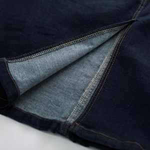 Jupes en jean bleu foncé pour femmes, taille haute, longueur au-dessus du genou, style premium - Product Image 4