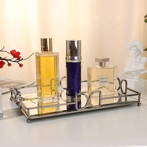 Rectangle Silver-Plated Antique Imitation Metal <b>Mirror</b> Jewelry <b>Storage</b> Vanity Tray for <b>Bathroom</b> Decor Wholesale - Product Image 2