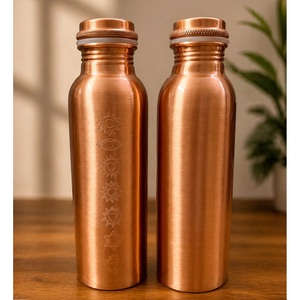 Wholesale Pure <b>Copper</b> <b>Bottle</b> for <b>Drinking</b> Water Hammered Finish Design Leak Proof Reusable Metal <b>Bottle</b> - Product Image 5