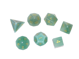 Dados de piedra de alta calidad, aventurina verde, cristal natural, piedras curativas de reiki, piedras grabadas, juego de dados personalizados, cristal vikingo - Product Image 3