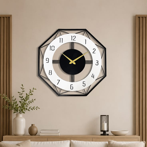 <b>Vintage</b> style compass rose metal wall <b>clock</b> featuring bold roman numerals, available at wholesale prices. - Product Image 2