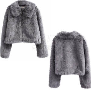 Veste pour femme en fausse fourrure de haute qualité à manches longues, design personnalisé, tissée, respirante, écologique, best-seller, prix raisonnable - Product Image 6