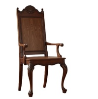 Chaise de trône en bois à dossier haut de style antique avec accoudoirs Chaises de salle à manger royales