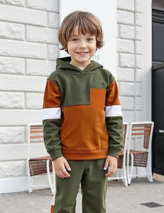 Conjunto Deportivo de Moda para Niños, Sudadera con Capucha, Pantalones Deportivos para Niños, Conjuntos Deportivos de Felpa de Algodón y Poliéster - Product Image 3