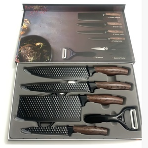 Juego de 6 piezas de alta calidad con cuchillo de chef, cuchillo rebanador, cuchillo multiusos, tijeras de cocina multiusos. Ideal para regalos, bricolaje y OEM. - Product Image 5