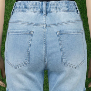 Pantalones Cargo de Lona Transpirables de Moda, Estilo Moderno, Ajustados, Ligeros, Estilo Urbano, Jeans Casuales para Mujer - Product Image 4