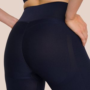 Ensemble de yoga 2 pièces : Leggings taille haute et brassière de sport dos nageur à encolure dégagée, sans couture, bleu marine uni, pour l'entraînement - Product Image 5
