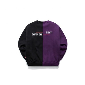 High Quality Homme Apparel Vendor Geansai Customized Pullover Genser Top Quality Troja Embroided Color Block Crewneck Sweatshirt - Product Image 4