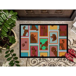 Chocolate Standard Poodle Doormat Non-Slip <b>Indoor</b> Outdoor Entryway Rug Low Pile 24H X 36W Washable Front <b>Door</b> <b>Mat</b> - Product Image 3