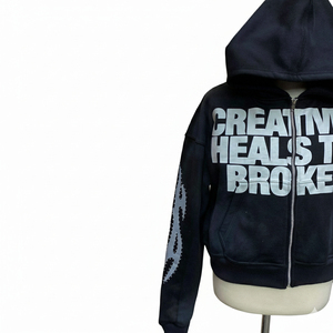 Sweat à capuche streetwear pour homme, coupe premium, en molleton 100% coton 450 GSM, épais, avec logo personnalisé imprimé, pour l'hiver, style formel et décontracté - Product Image 4