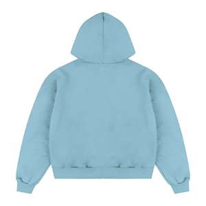 Sudadera con capucha y cremallera extragrande para hombre, de color liso, de felpa francesa, estilo casual para otoño, estilo urbano, fabricantes de sudaderas con capucha para hombre de EE. UU. - Product Image 4