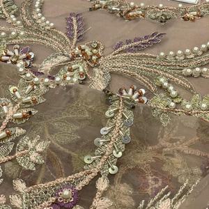 2022 Venta caliente vestido de gasa indio paquistaní Organza Net bordado trabajo a mano traje de boda Formal para ropa de fiesta - Product Image 4