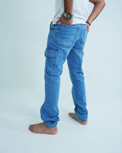 Pantalon cargo en velours côtelé imperméable pour homme, coupe large, taille élastique et design léger - Product Image 4