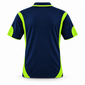 Contrast Panel Mens Polo <b>Shirt</b> Custom Label Cotton Casual Streetwear Short Sleeves Two Tone Button Placket Daily Wear Rib Collar - Product Image 2